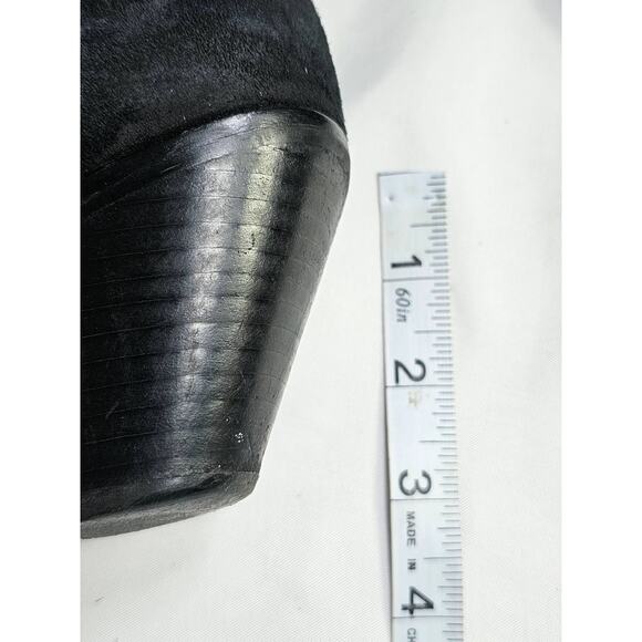 Sam Edelman Womens Louie Sz 7.5 Black Suede Fringe BOHO Festival Ankle Boots - Picture 14 of 15